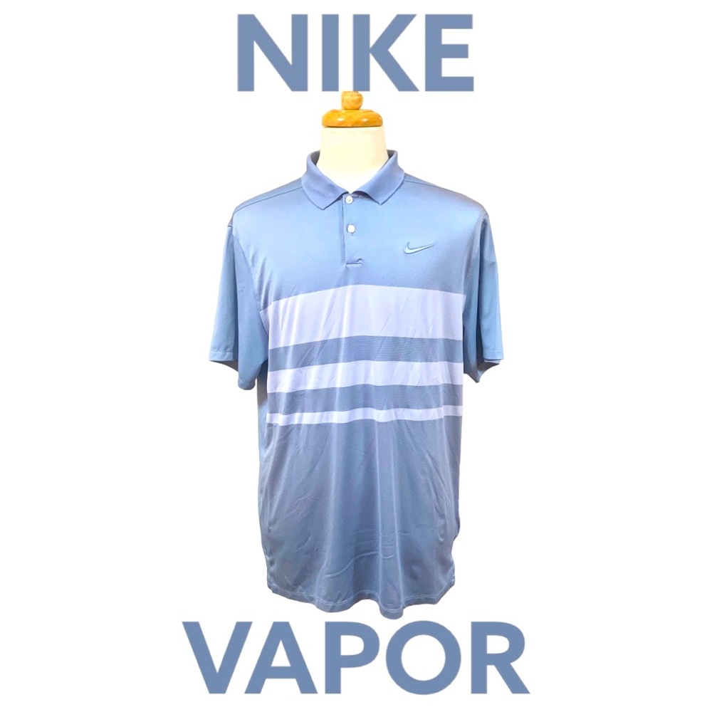Nike Dri-Fit Vapor Stripe Men Polo Shirt Blue Large